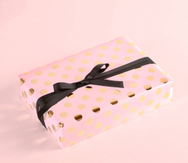 Wrapping paper with foil dots