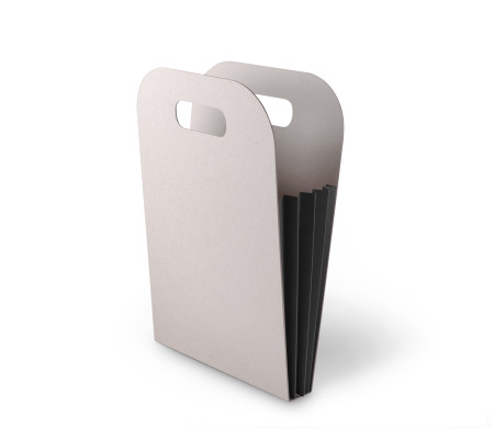 Originelle Kartontasche mit farbigen Seitenfalten