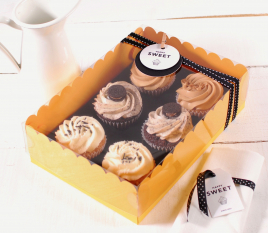 cartone da pasticceria blu scatola per muffin a 6 fori con adesivi 10 scatole per cupcake con finestra e inserto Yorgewd confezione regalo per dolci pasticceria e ciambelle 
