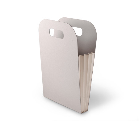 Originelle Kartontasche mit farbigen Seitenfalten