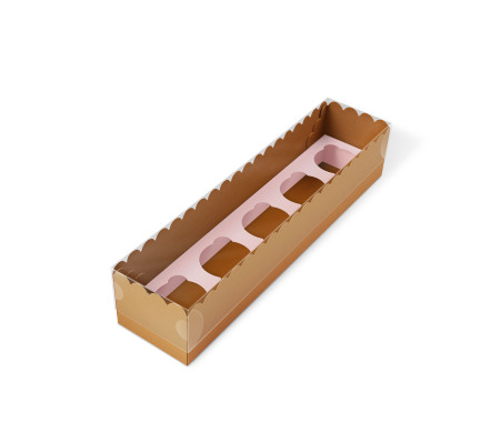 Boîte carton à 5 cupcakes