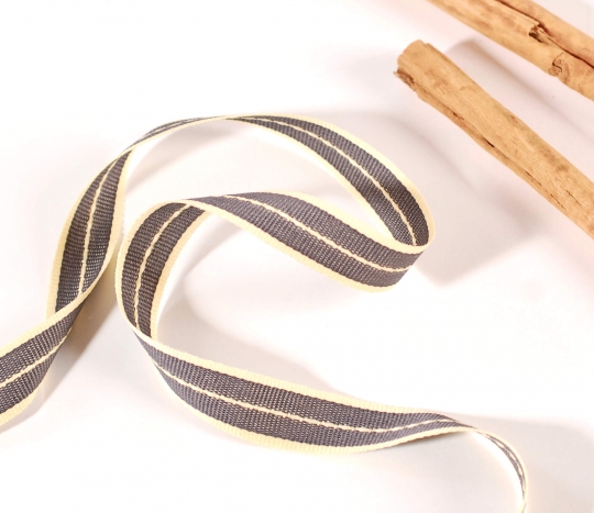 Gift ribbon striped denim