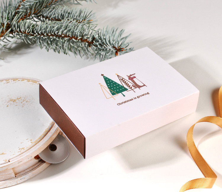 Caja para tarjetas regalo con estampado navideño Caja para tarjetas regalo con estampado navideño