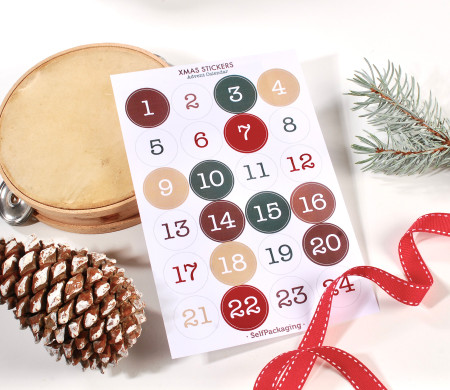 Stickers numérotés pour Calendrier de l'Avant