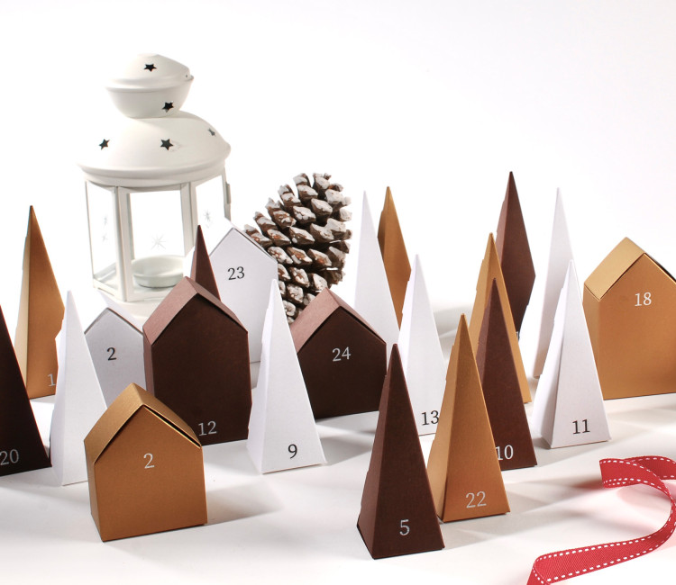 Adventskalender Häuschen & Tannen – Nachfüllbar DIY