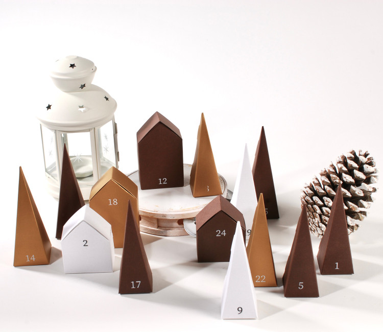Calendario de Adviento casitas y abetos – DIY rellenable Calendario de Adviento casitas y abetos – DIY rellenable