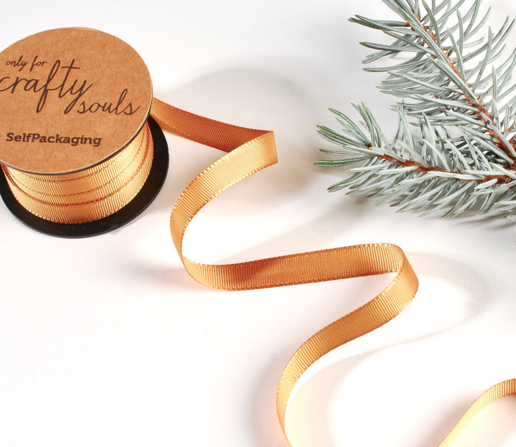 Cinta Grosgrain Dorada Lisa | Selfpackaging