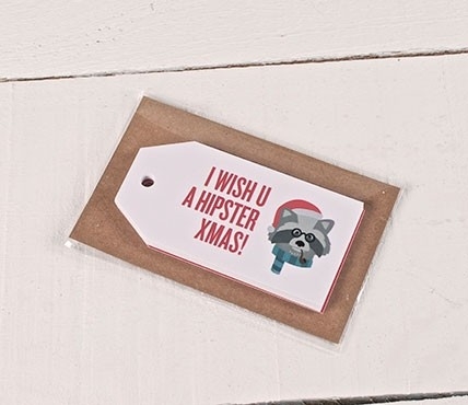 Printed gift tags Hipster Christmas