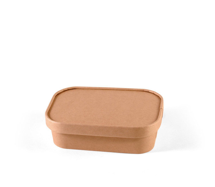 Tupper en carton kraft avec couvercle | SelfPackaging