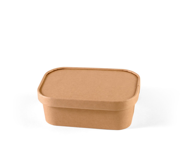 Tupper de Cartón Kraft con Tapa (Take Away) | Selfpackaging