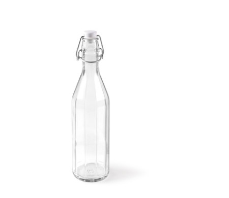 Customizable Glass Bottle for Water With a Lever-type Top