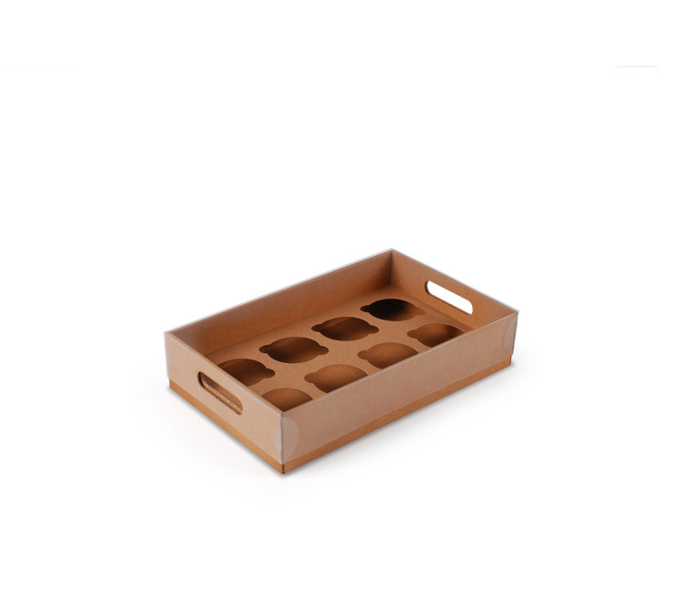 Cardboard Tray for Cupcakes, with Handle