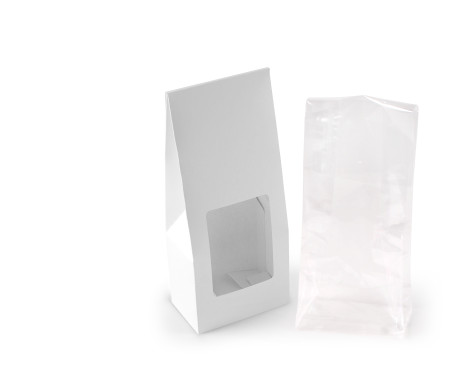 Caja con ventana para alimentación