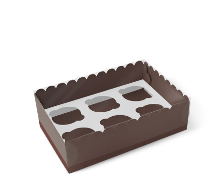 Caja para 6 Cupcakes, Magdalenas o Cookies