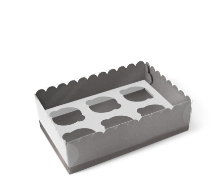 Caja para 6 Cupcakes, Magdalenas o Cookies