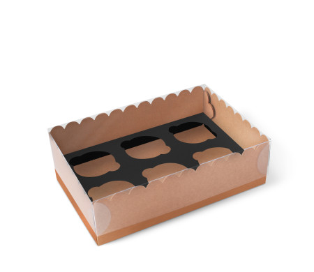 Caja para 6 Cupcakes, Magdalenas o Cookies