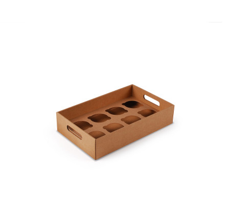 Cardboard Tray for Cupcakes, with Handle