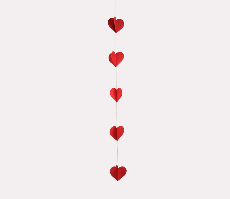 Guirlande de cœurs Saint-Valentin | Décoration vitrines retail