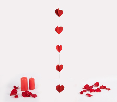 Guirlande de cœurs Saint-Valentin | Décoration vitrines retail