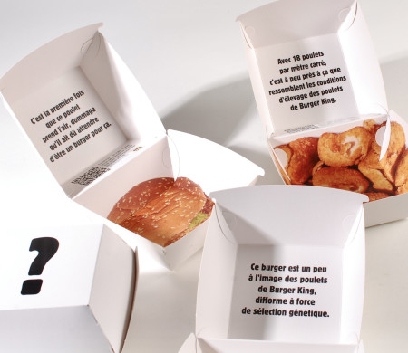 Scatola hamburger con messaggio interno per la ristorazione