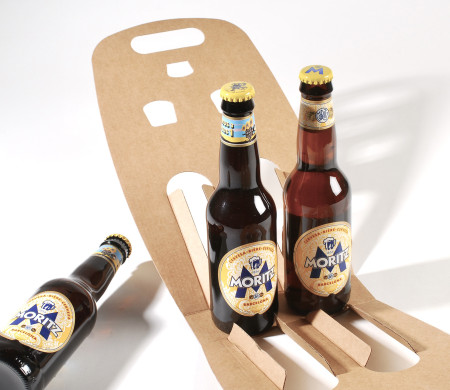 Porte-bouteilles en carton pour pack de 2 bières
