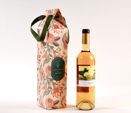 Scatola per bottiglia di vino | Astuccio regalo con manico