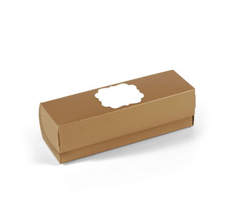 Elongated box with lid for macarons