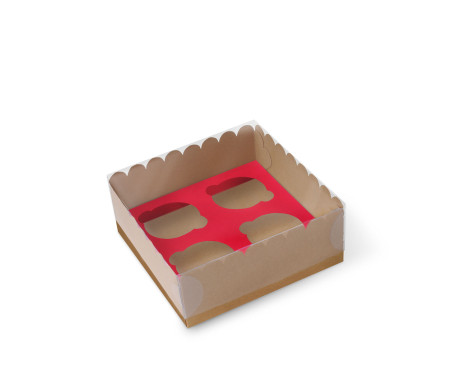 Boîte Carton pour 4 Cupcakes | SelfPackaging