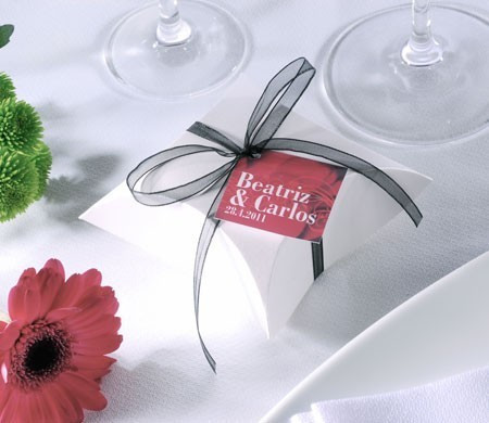 Cajita Blanca para Bodas con Muselina