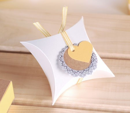 Gift Box with Yellow Ribbon and Heart