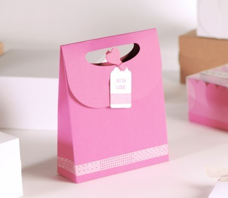 Rosa Geschenktasche With Love für kleine Geschenke