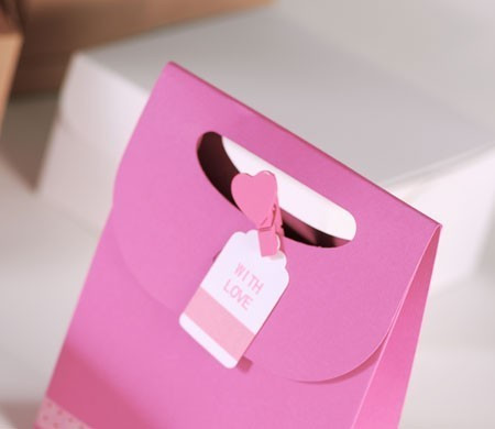 Rosa Geschenktasche With Love für kleine Geschenke