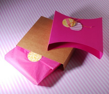 Box with Pink Sleeve and Baker's Twine 