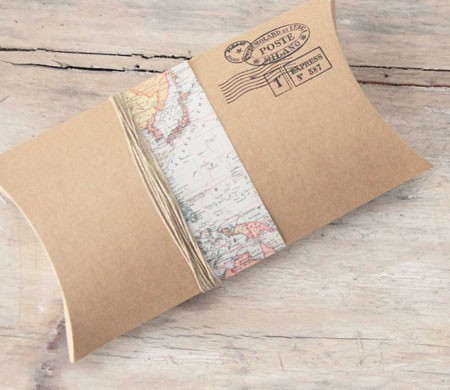 Boîte Imprimée Thème Carte Postale