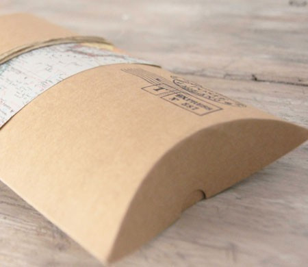 Little box with travel postcard print