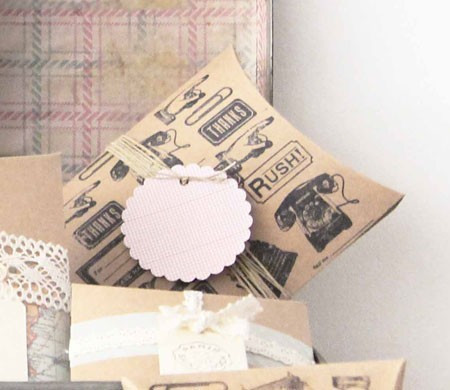 Caja en Kraft con Print Vintage Caja en Kraft con Print Vintage