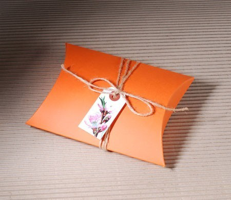 Box with cord and patterned...