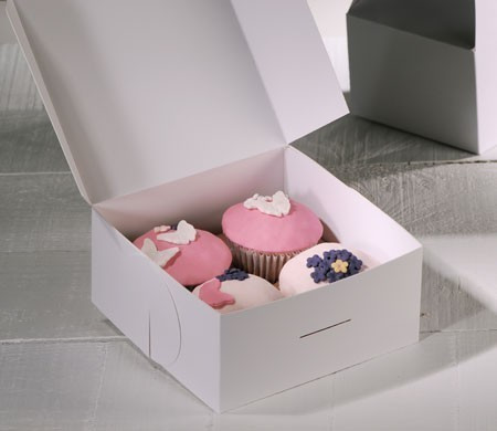 Boîte Décorée pour 4 Cupcakes Boîte Décorée pour 4 Cupcakes
