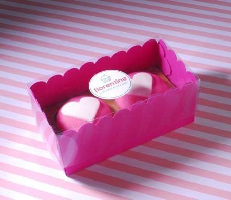Box für zwei Cupcakes mit Etikett
