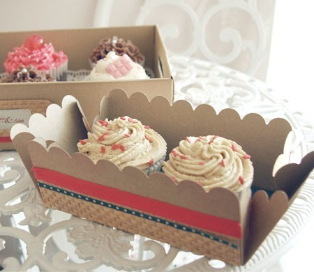 Cajita para 2 Cupcakes Decorada con Washi Tape Cajita para 2 Cupcakes Decorada con Washi Tape