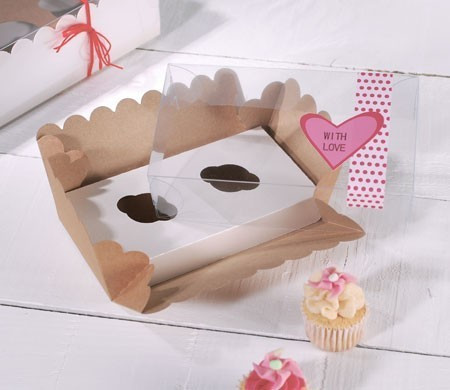 Caja para Dos Mini Cupcakes Caja para Dos Mini Cupcakes