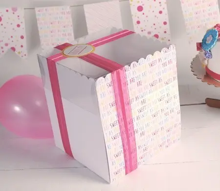 Caja alta para tartas impresa