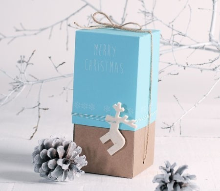Cajita Vertical Azul para Navidad Cajita Vertical Azul para Navidad
