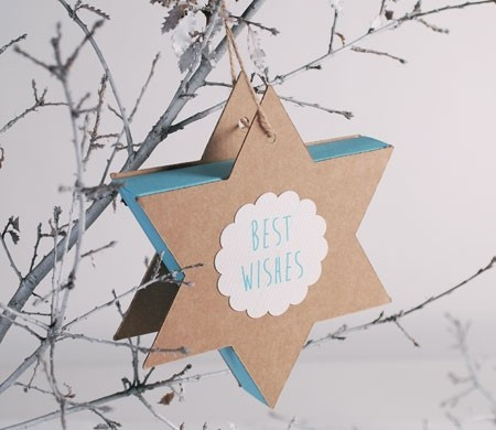 Caja Azul y Kraft con Forma de Estrella Caja Azul y Kraft con Forma de Estrella