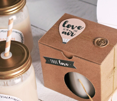 Mug box decorated for Valentine's Day
