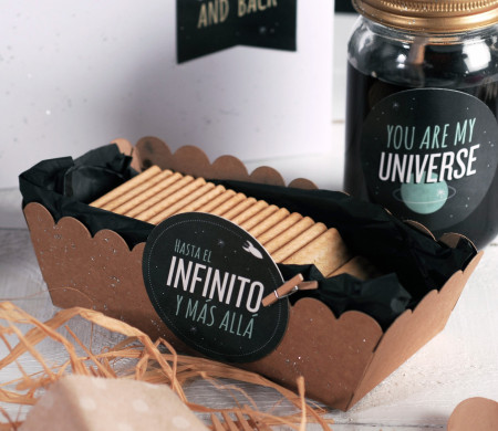 Boîte pour Gâteaux avec Décoration Galactique