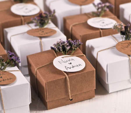 Boîte Kraft Mariage | Packaging Naturel et Élégant