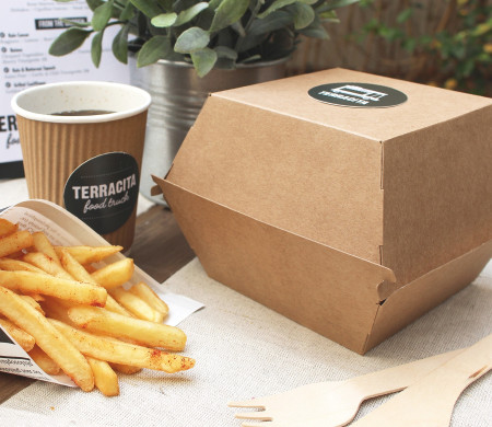 Scatola kraft per hamburger | Asporto e food truck
