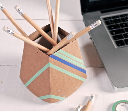 Decorated Cardboard Pencil Cup | Creative Desk | SelfPackaging