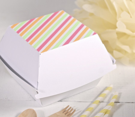 Burger-Box für Geschenke und Markendetails